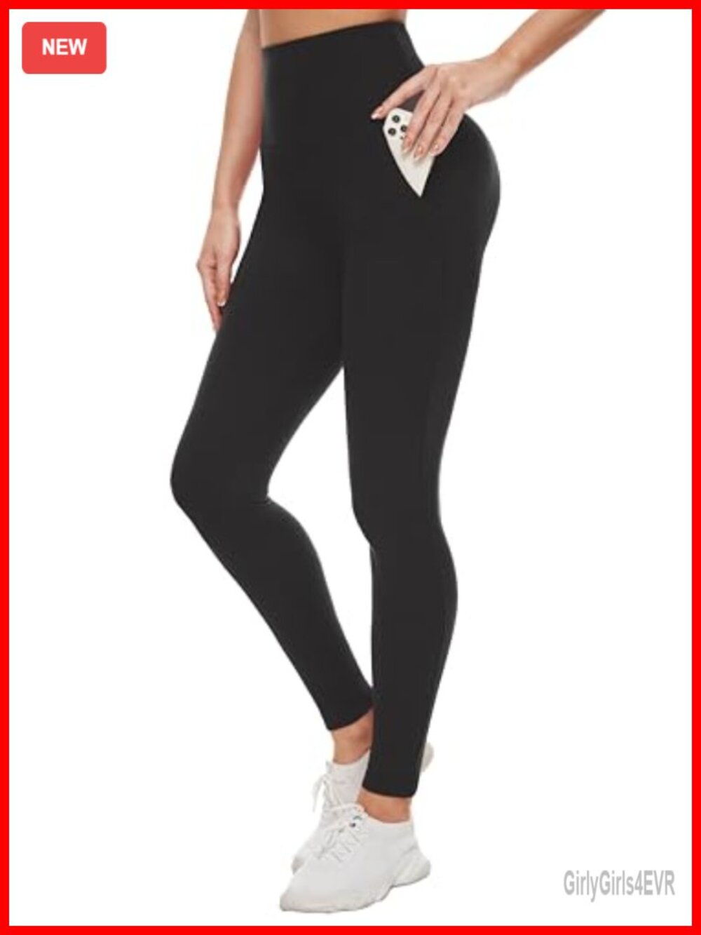 High Waisted Tummy Control Yoga Leggings with Pockets, Soft & Stretchy